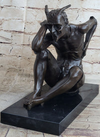 Satan Devil Demon Satyr Bronze Sculpture 7.5" x 8"
