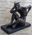 Satan Devil Demon Satyr Bronze Sculpture 7.5" x 8"