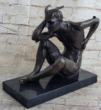 Satan Devil Demon Satyr Bronze Sculpture 7.5" x 8"