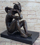 Satan Devil Demon Satyr Bronze Sculpture 7.5" x 8"