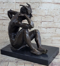 Satan Devil Demon Satyr Bronze Sculpture 7.5" x 8"