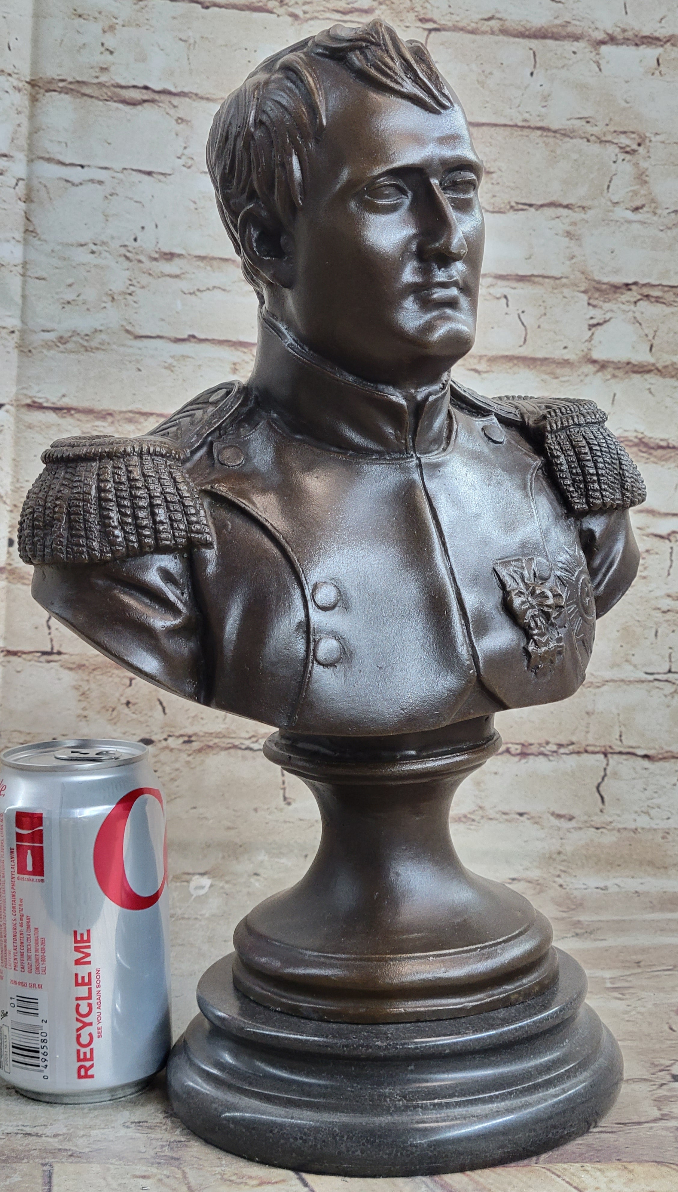 Bronze Bust Sculpture of Napoleon Bonaparte with Marble Base
