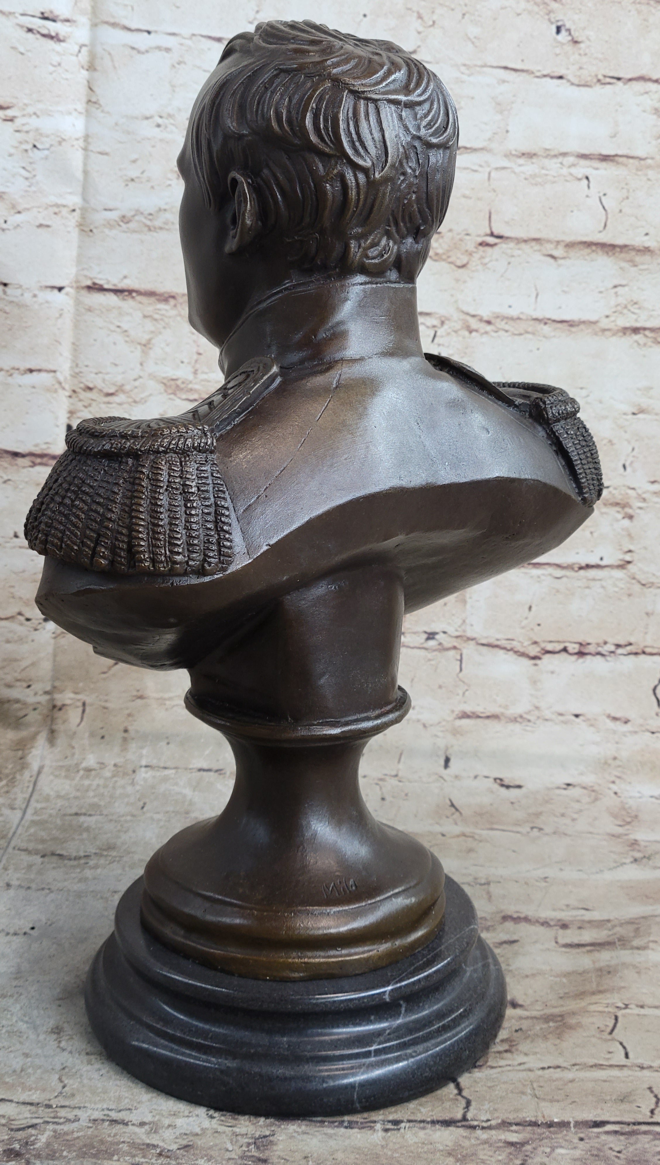 Bronze Bust Sculpture of Napoleon Bonaparte with Marble Base