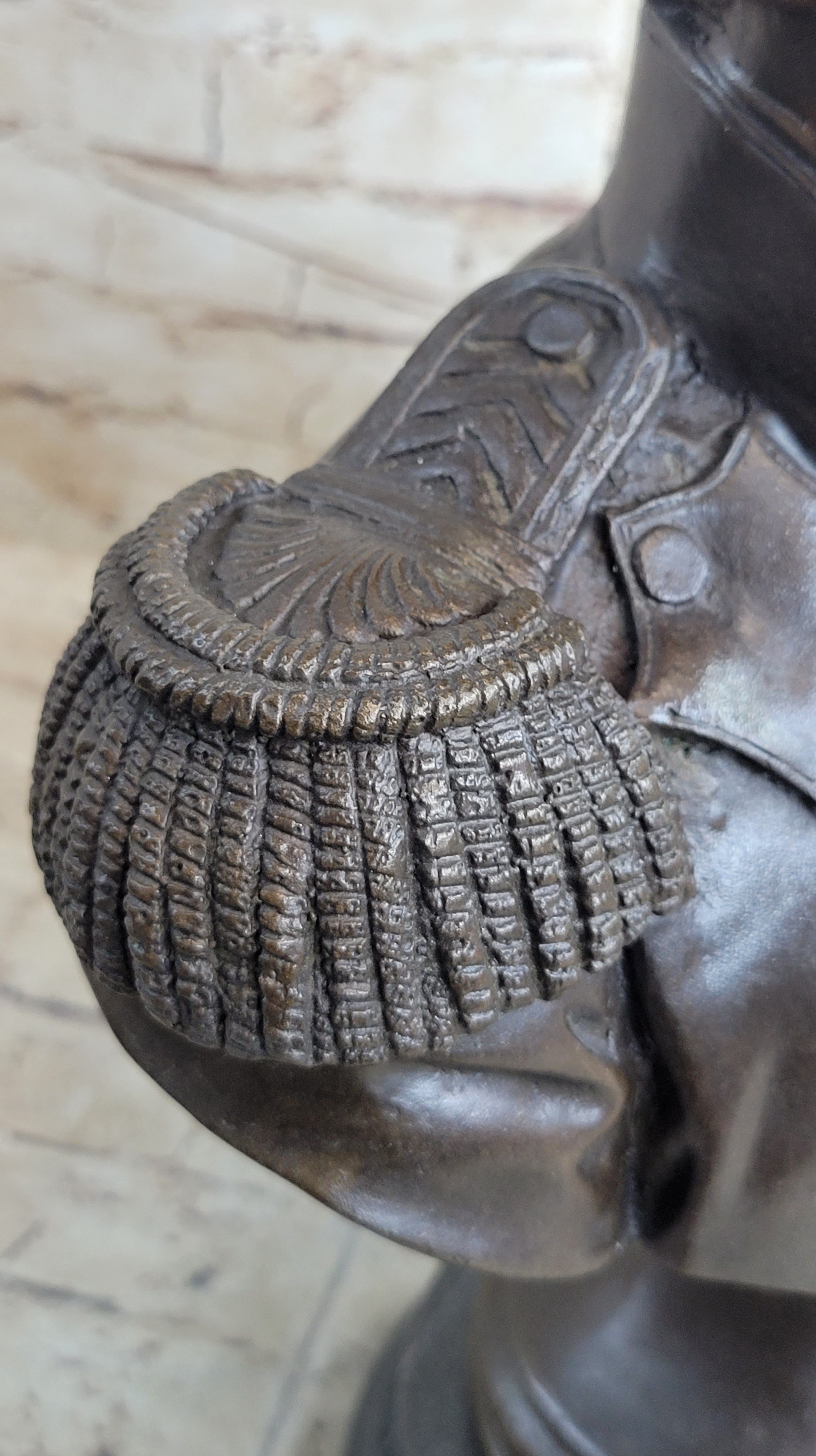 Bronze Bust Sculpture of Napoleon Bonaparte with Marble Base