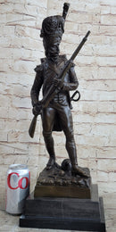 19th Century European Soldier w/ Rifle in Bearskin Hat Bronze