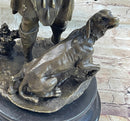 Scottish Hunter w/ Dog Bronze Sculpture Signed 22" x 11.5"