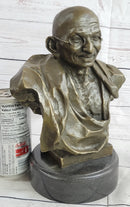 Mahatma Gandhi Bronze Bust Sculpture 10" x 7"