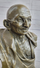 Mahatma Gandhi Bronze Bust Sculpture 10" x 7"