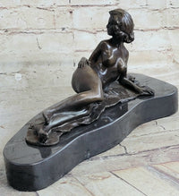 Sexy Nude Female Figure Model Laying on Her Side - Original Bronze Sculpture by Pasquale Delor