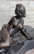 Sexy Nude Female Figure Model Laying on Her Side - Original Bronze Sculpture by Pasquale Delor