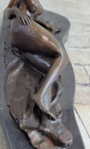 Sexy Nude Female Figure Model Laying on Her Side - Original Bronze Sculpture by Pasquale Delor