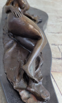 Sexy Nude Female Figure Model Laying on Her Side - Original Bronze Sculpture by Pasquale Delor