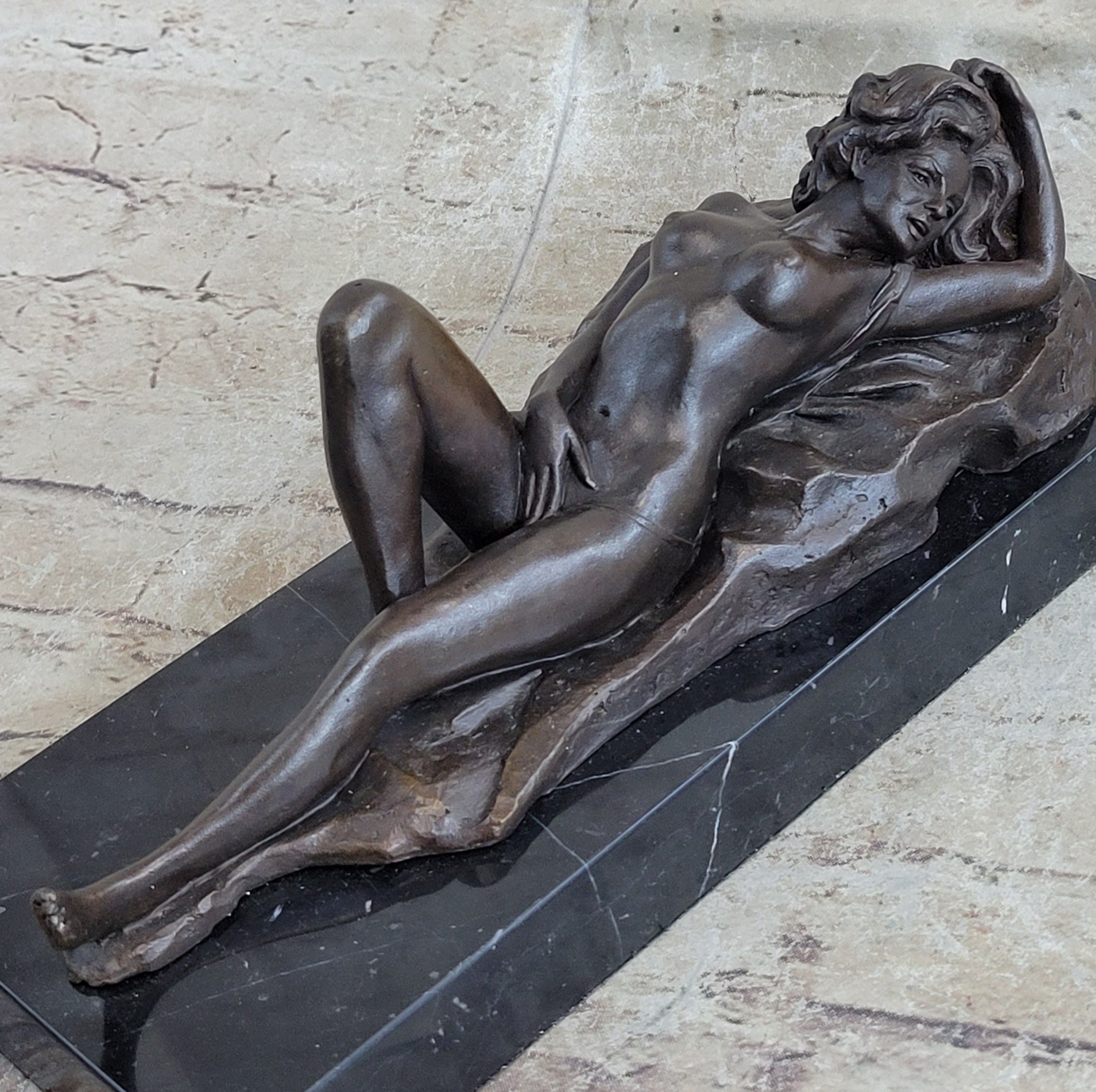 Limited Edition Mavchi Nude Female Naked Sexy Pose Bronze Figurine Sculpture Art