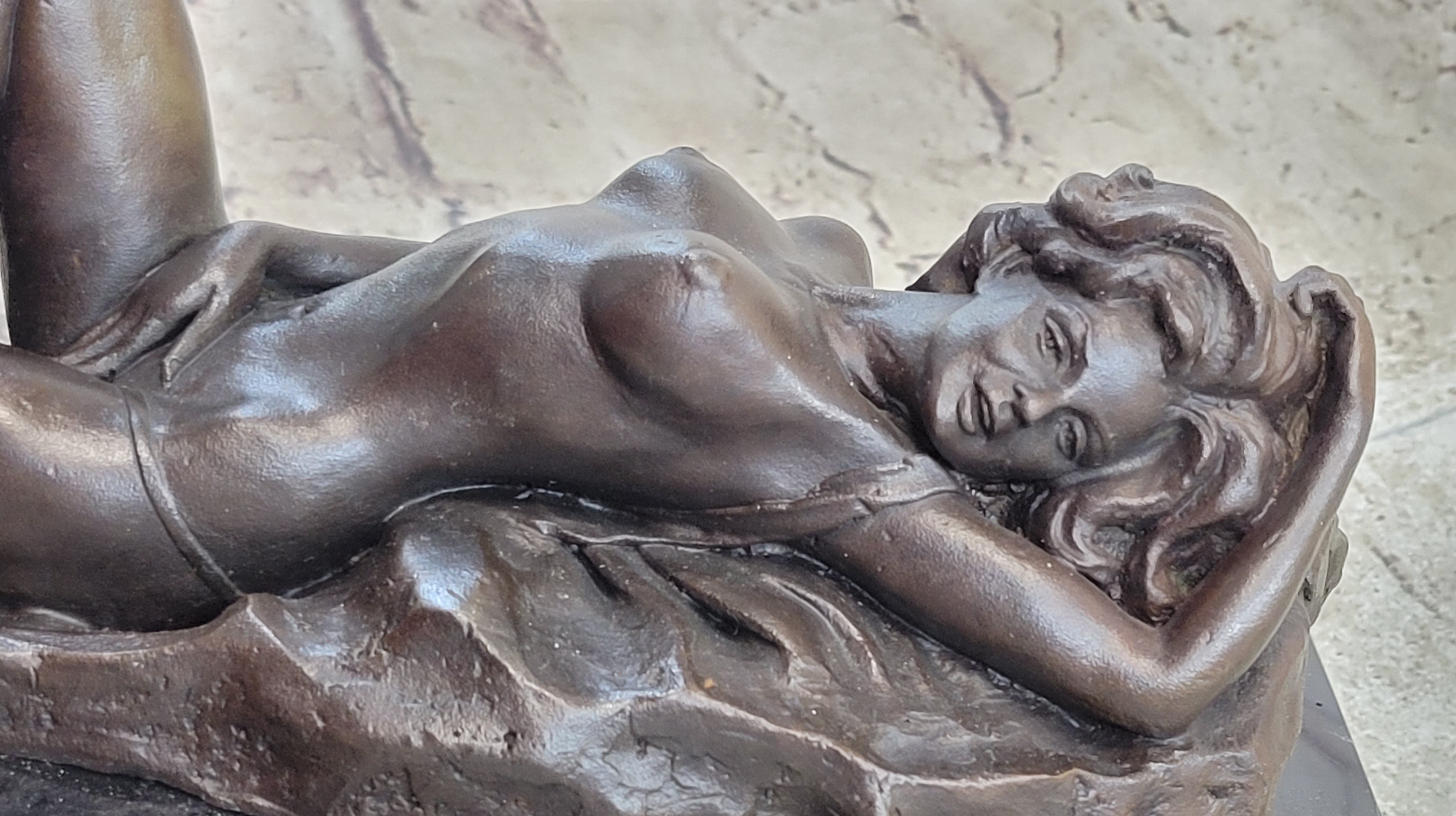 Limited Edition Mavchi Nude Female Naked Sexy Pose Bronze Figurine Sculpture Art