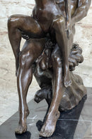 Signed Erotic Hot Cast Nude Girl and man Bronze Sculpture Erotic