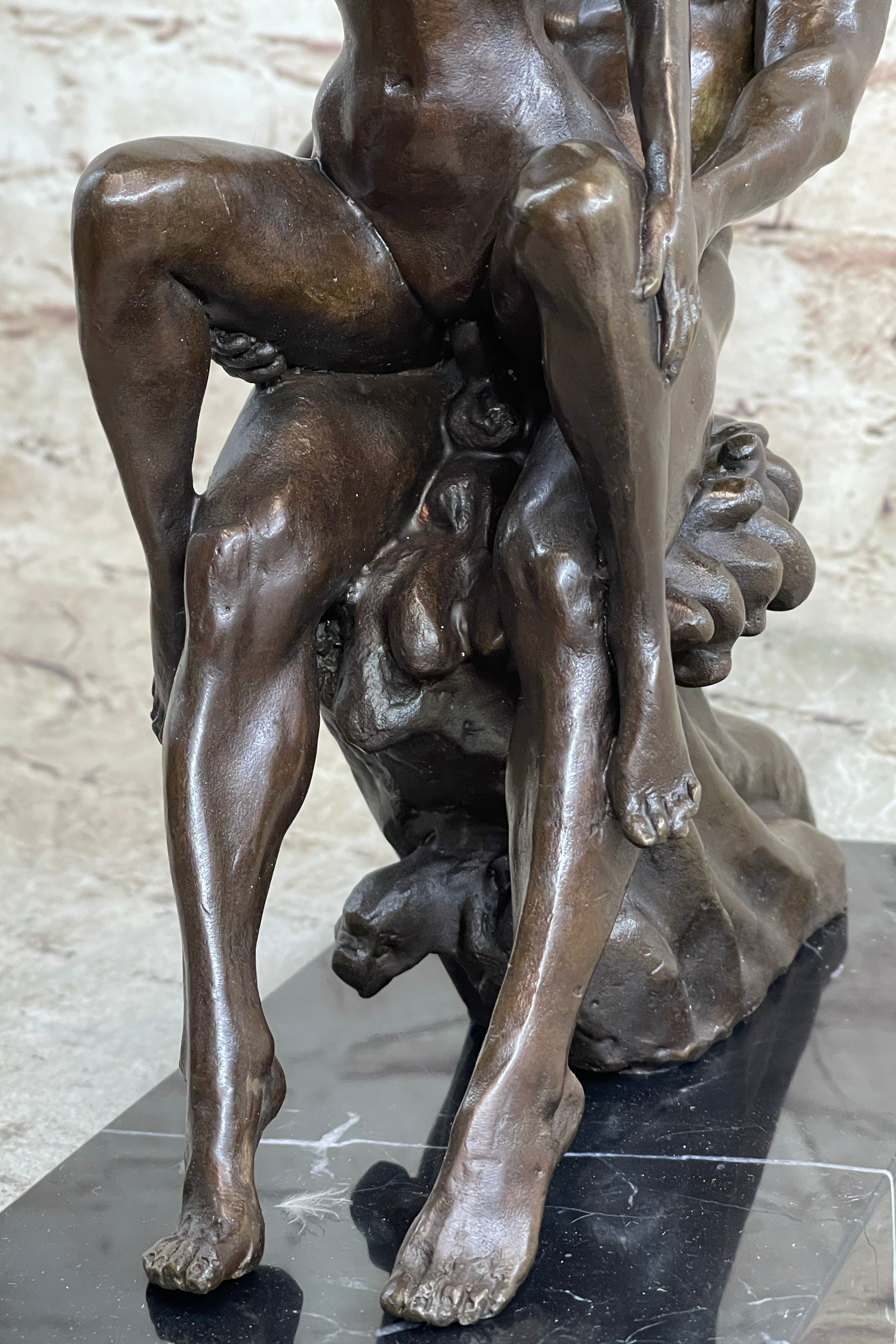 Signed Erotic Hot Cast Nude Girl and man Bronze Sculpture Erotic