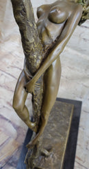 Sexy Nude Female Figure Girl Leaning Back on a Pole - Signed Original Art by Vitaleh