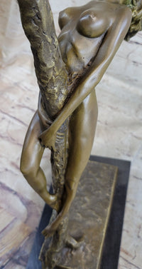 Sexy Nude Female Figure Girl Leaning Back on a Pole - Signed Original Art by Vitaleh