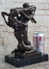 FFM Threesome Erotic Sexual Nude Bronze Statue Sculpture Modern Art Marble Base 11" x 6"