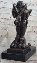FFM Threesome Erotic Sexual Nude Bronze Statue Sculpture Modern Art Marble Base 11" x 6"