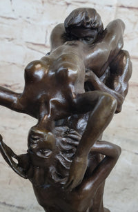 FFM Threesome Erotic Sexual Nude Bronze Statue Sculpture Modern Art Marble Base 11" x 6"