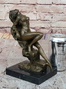 Pasquale Delor Nude Bronze Sculpture – Elegant Female Figure on Marble Base