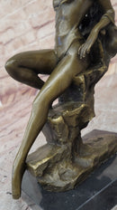 Pasquale Delor Nude Bronze Sculpture – Elegant Female Figure on Marble Base