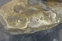 Pasquale Delor Nude Bronze Sculpture – Elegant Female Figure on Marble Base