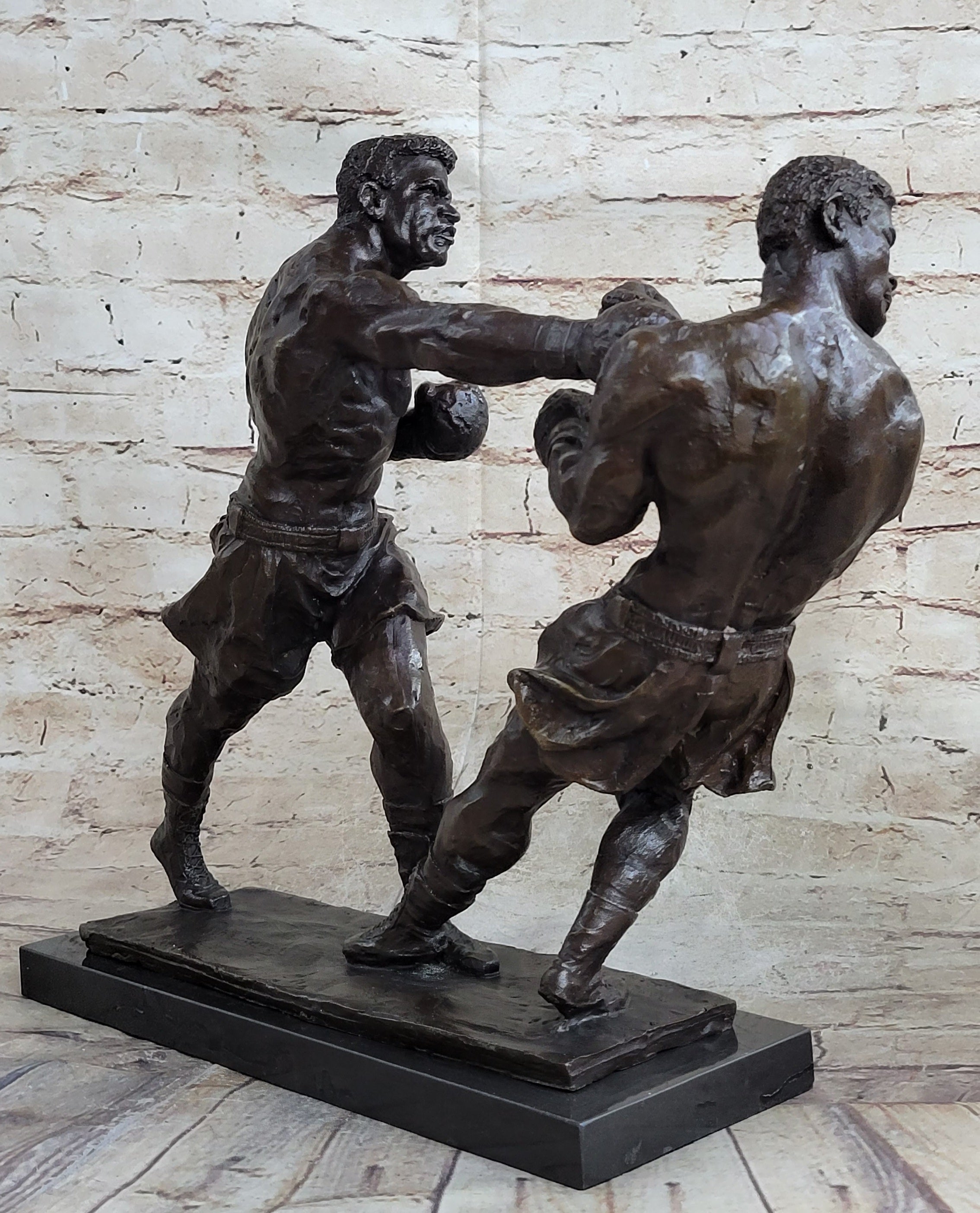 Muhammad Ali & Sonny Liston Second Round Fight Bronze Sculpture