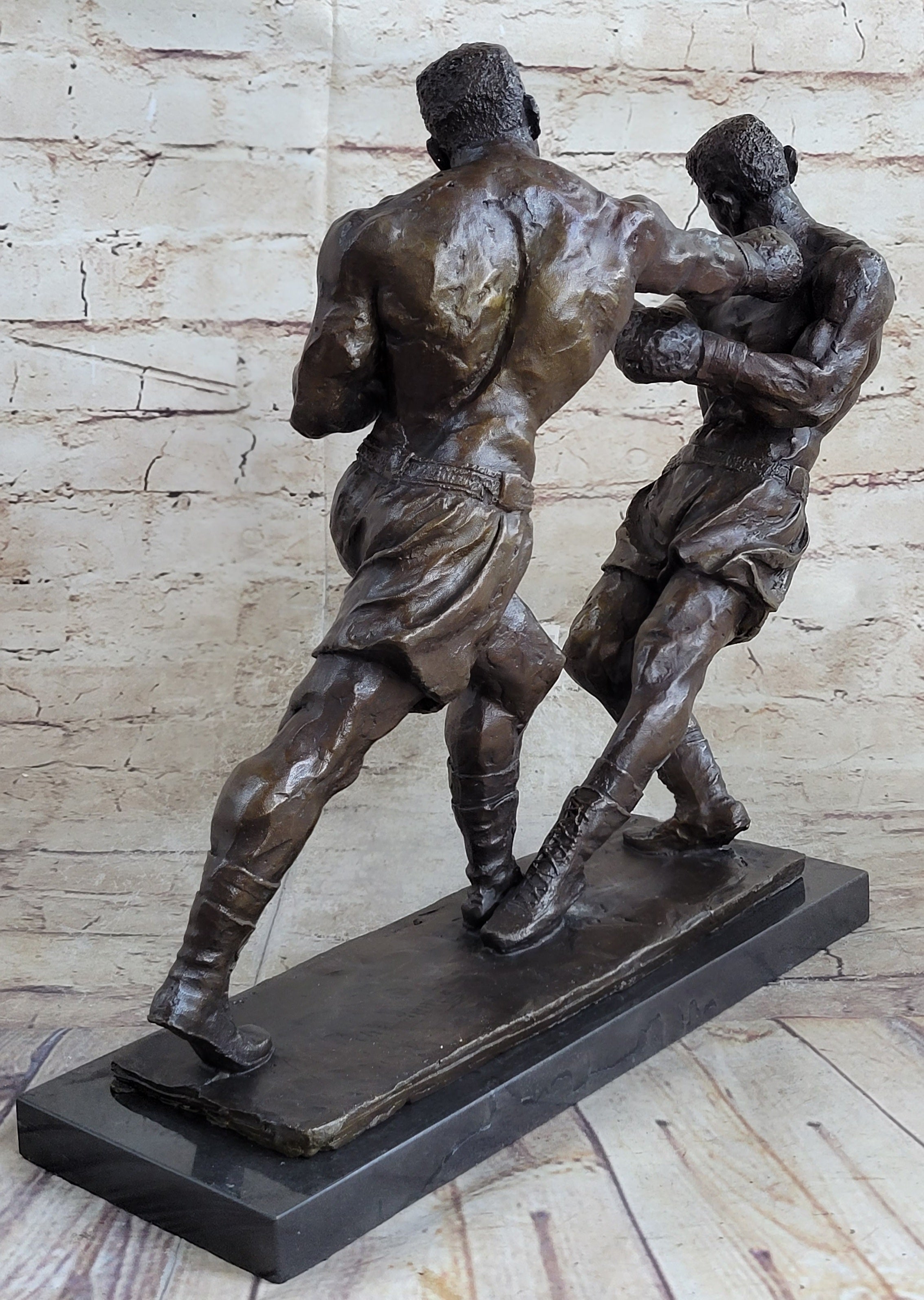 Muhammad Ali & Sonny Liston Second Round Fight Bronze Sculpture