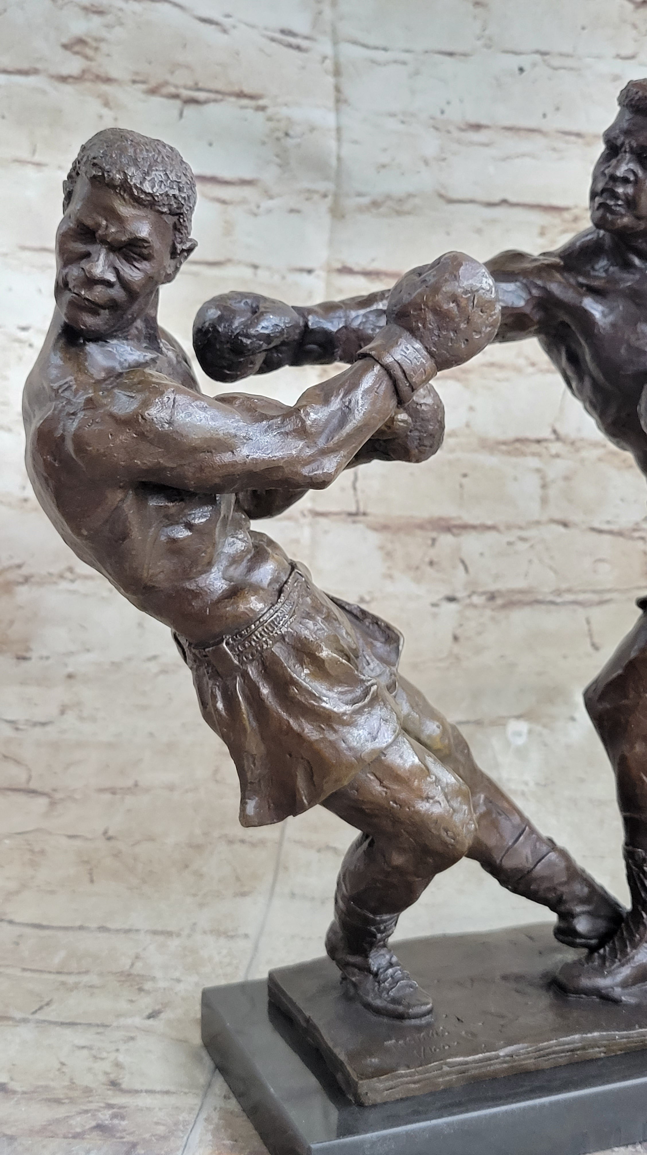 Muhammad Ali & Sonny Liston Second Round Fight Bronze Sculpture