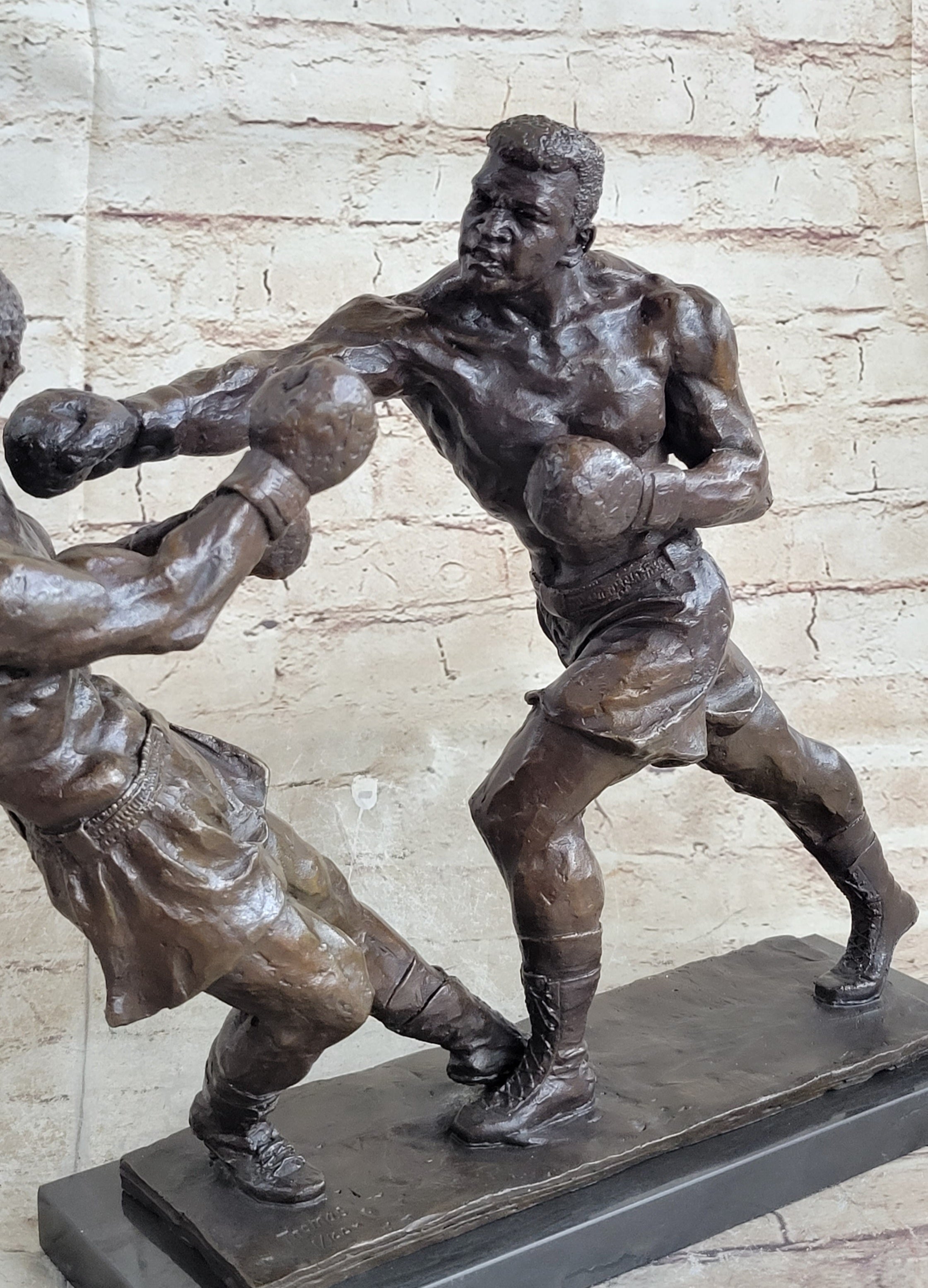 Muhammad Ali & Sonny Liston Second Round Fight Bronze Sculpture