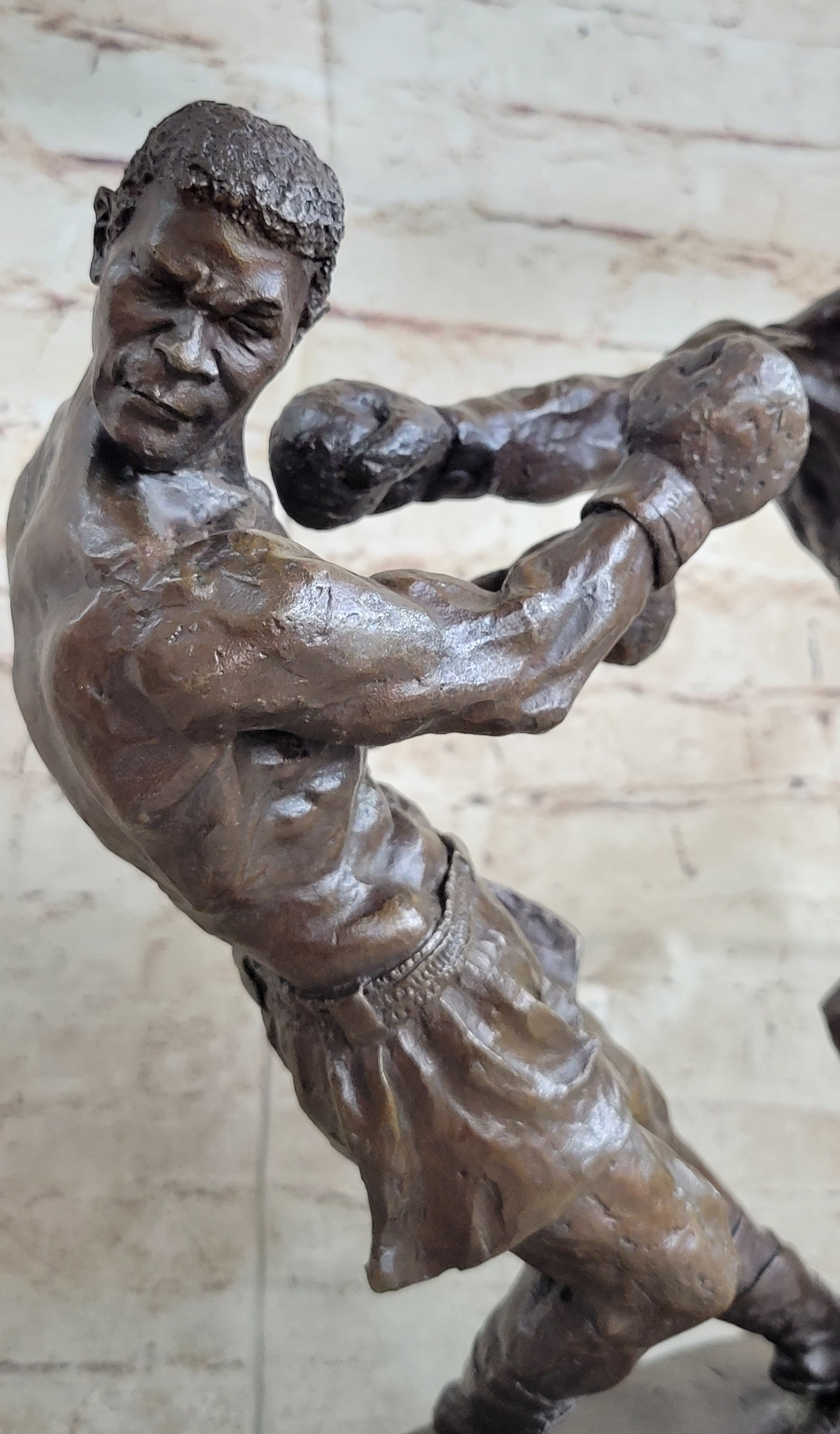 Muhammad Ali & Sonny Liston Second Round Fight Bronze Sculpture