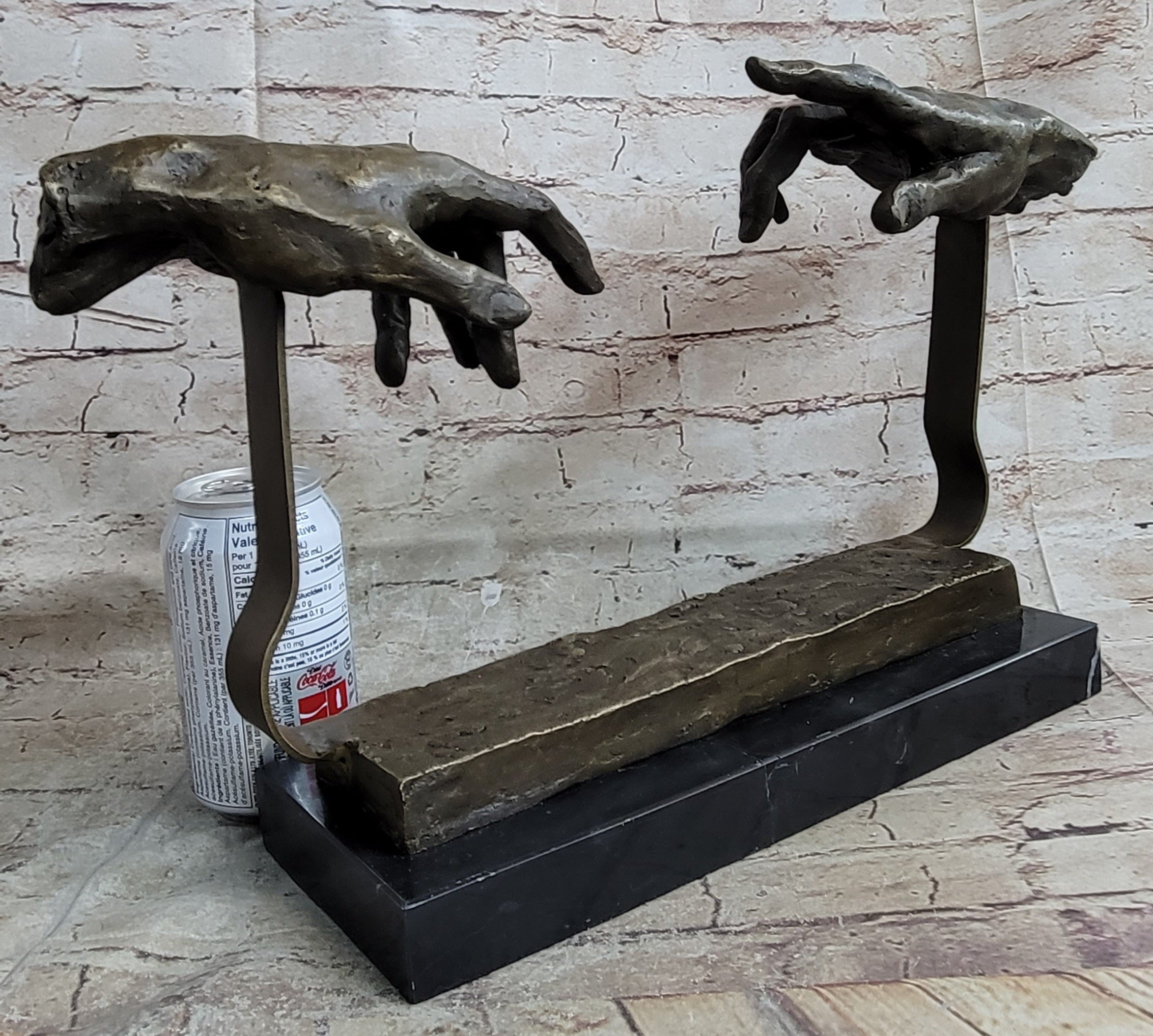 Creation of Adam Touching Hands Bronze Dali 9" x 18"
