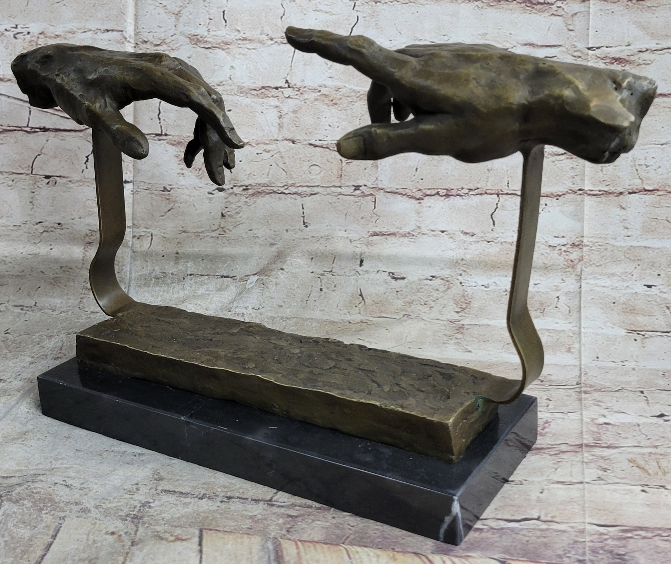 Creation of Adam Touching Hands Bronze Dali 9" x 18"
