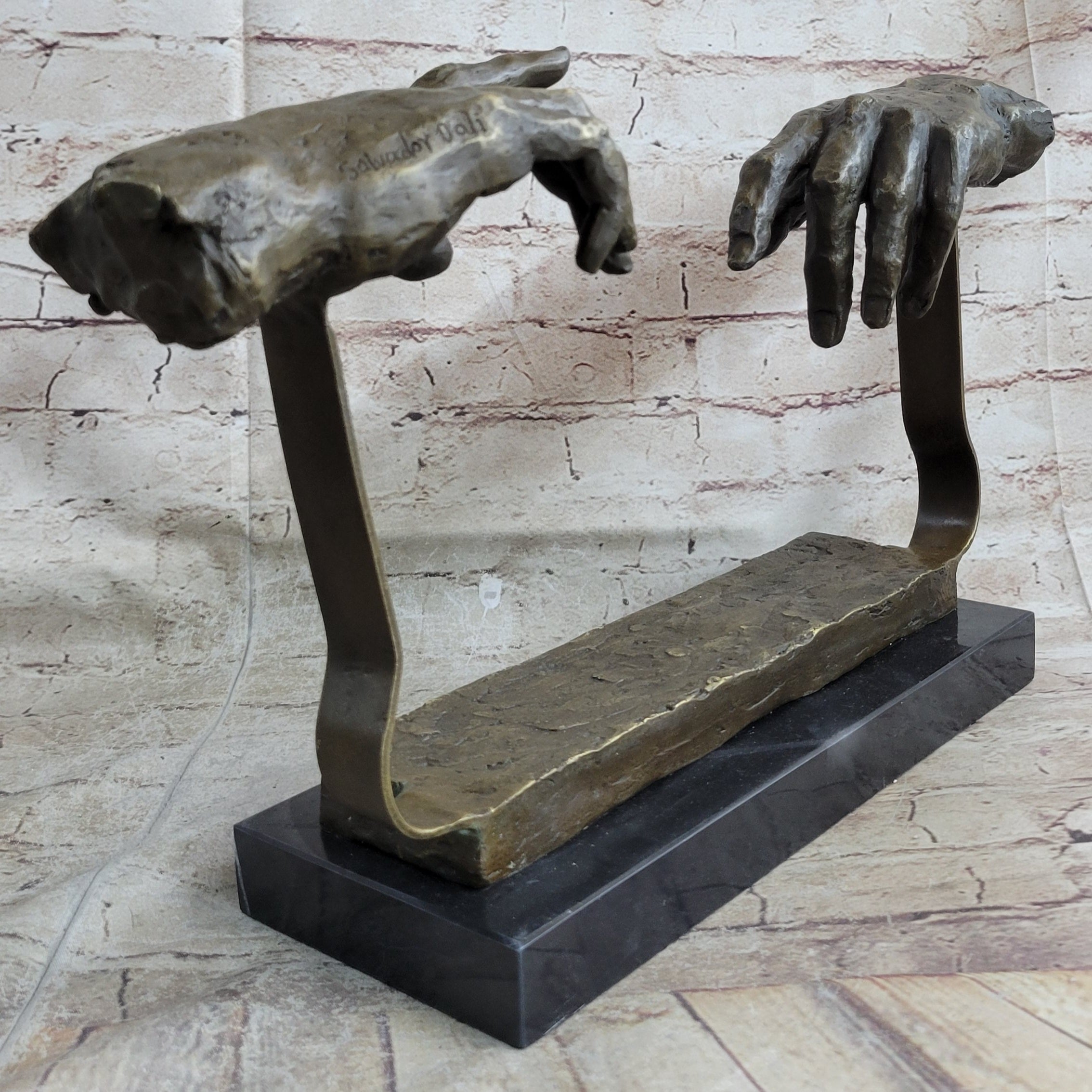 Creation of Adam Touching Hands Bronze Dali 9" x 18"