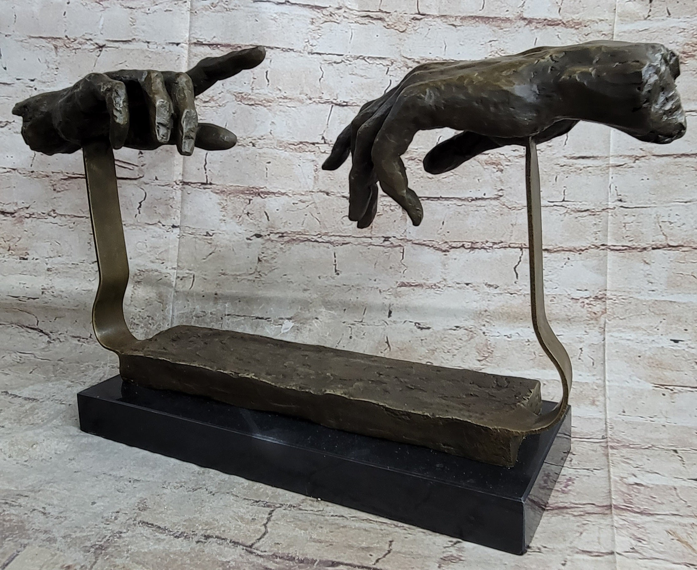 Creation of Adam Touching Hands Bronze Dali 9" x 18"