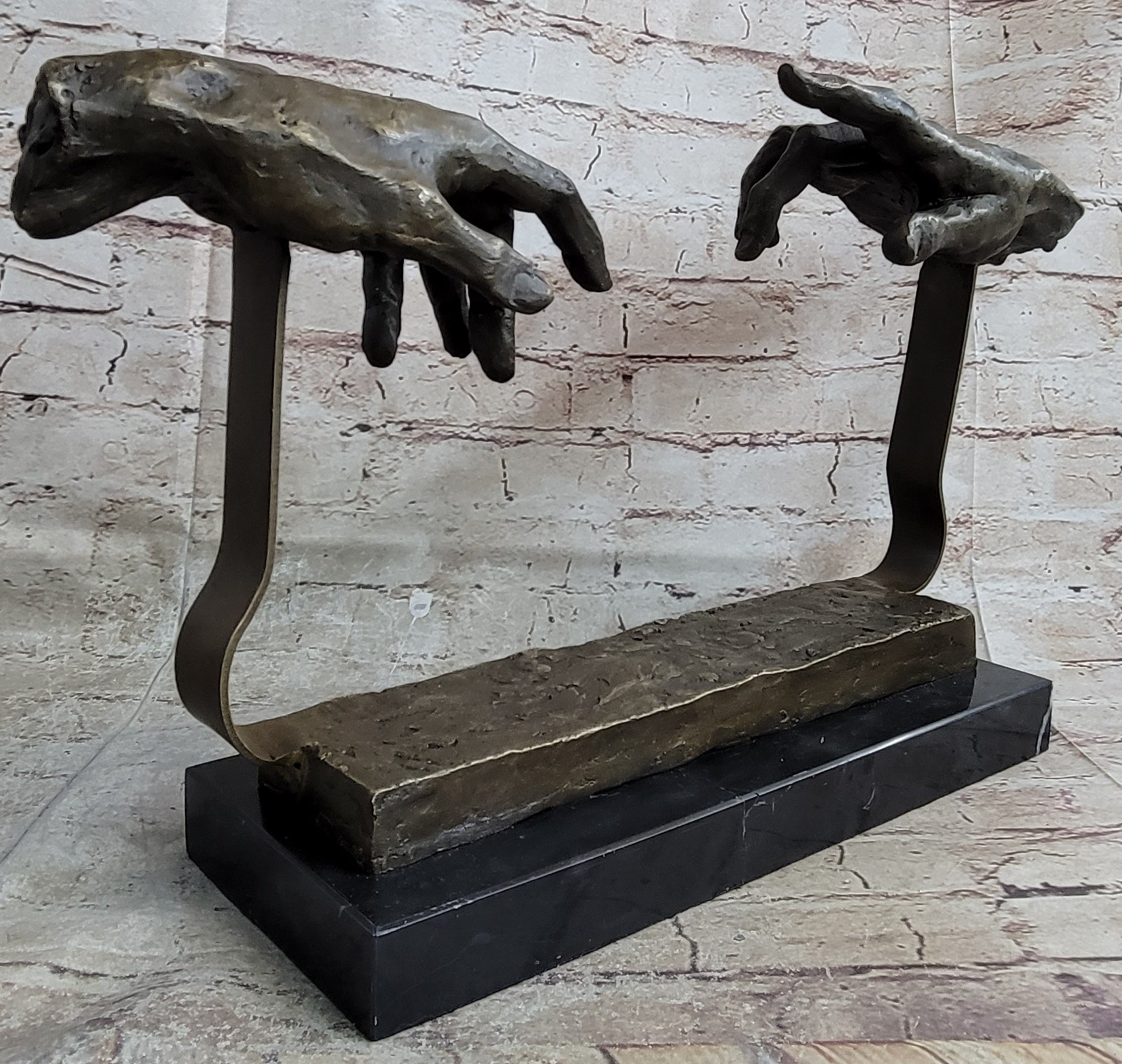Creation of Adam Touching Hands Bronze Dali 9" x 18"