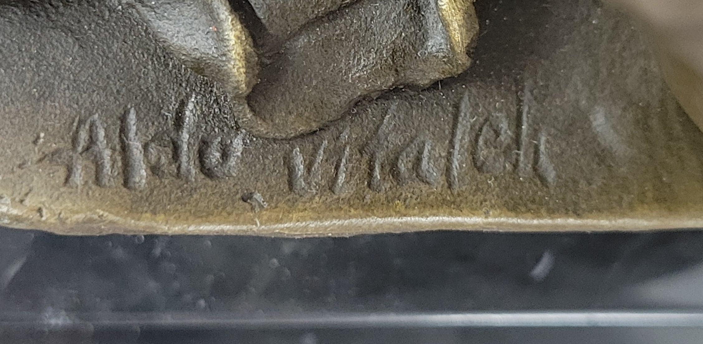 Sexy Nude Girl in Hat Sitting on Desk Art Deco Erotic Bronze Sculpture Statue Marble Base 8" x 9"