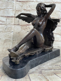 Aldo Vitaleh Nude Temptress Woman Bronze Sculpture Marble Figure