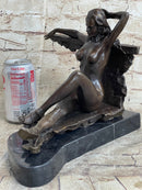 Aldo Vitaleh Nude Temptress Woman Bronze Sculpture Marble Figure