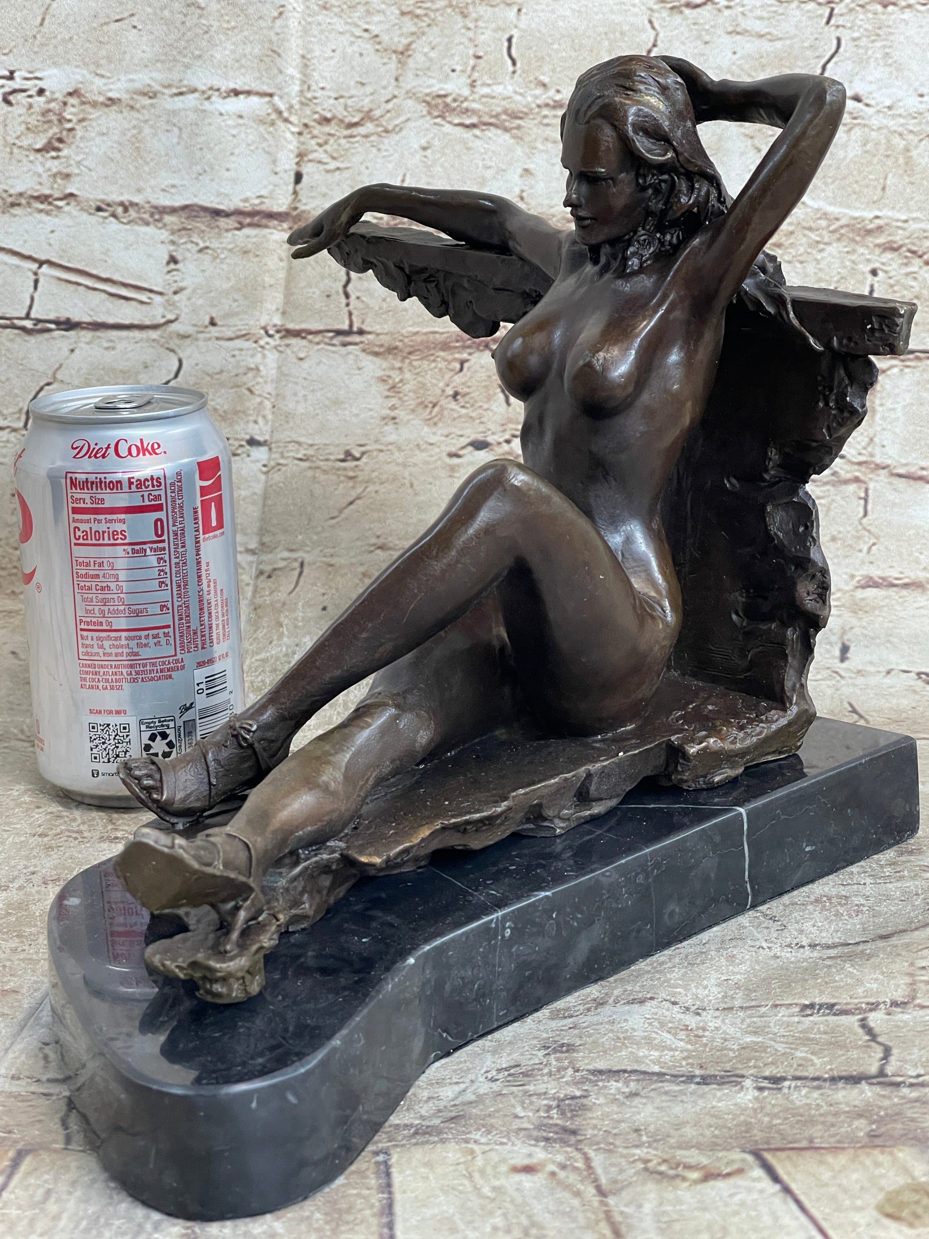 Aldo Vitaleh Nude Temptress Woman Bronze Sculpture Marble Figure