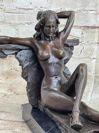 Aldo Vitaleh Nude Temptress Woman Bronze Sculpture Marble Figure