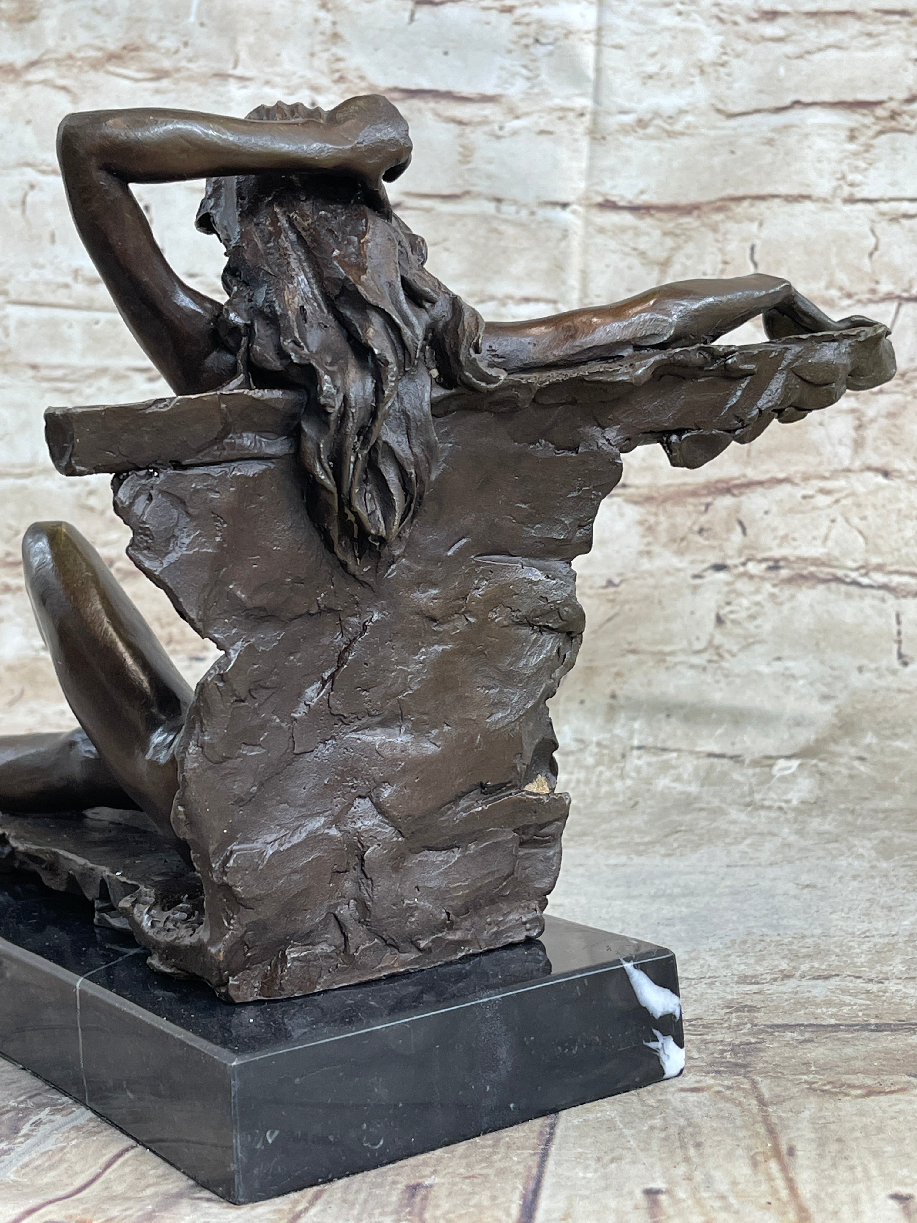 Aldo Vitaleh Nude Temptress Woman Bronze Sculpture Marble Figure