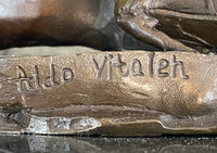 Aldo Vitaleh Nude Temptress Woman Bronze Sculpture Marble Figure