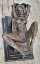 Nude Naked Sexual Female with High Heels Bronze Sculpture