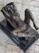 Nude Naked Sexual Female with High Heels Bronze Sculpture