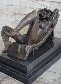 Nude Naked Sexual Female with High Heels Bronze Sculpture