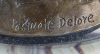 Two Nude Women Embrace Kissing Bronze Statue Sculpture Erotic Art by Pasquale Delor 11" x 5"