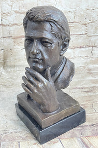 Bill Clinton Bronze Metal Bust Sculpture Signed Art
